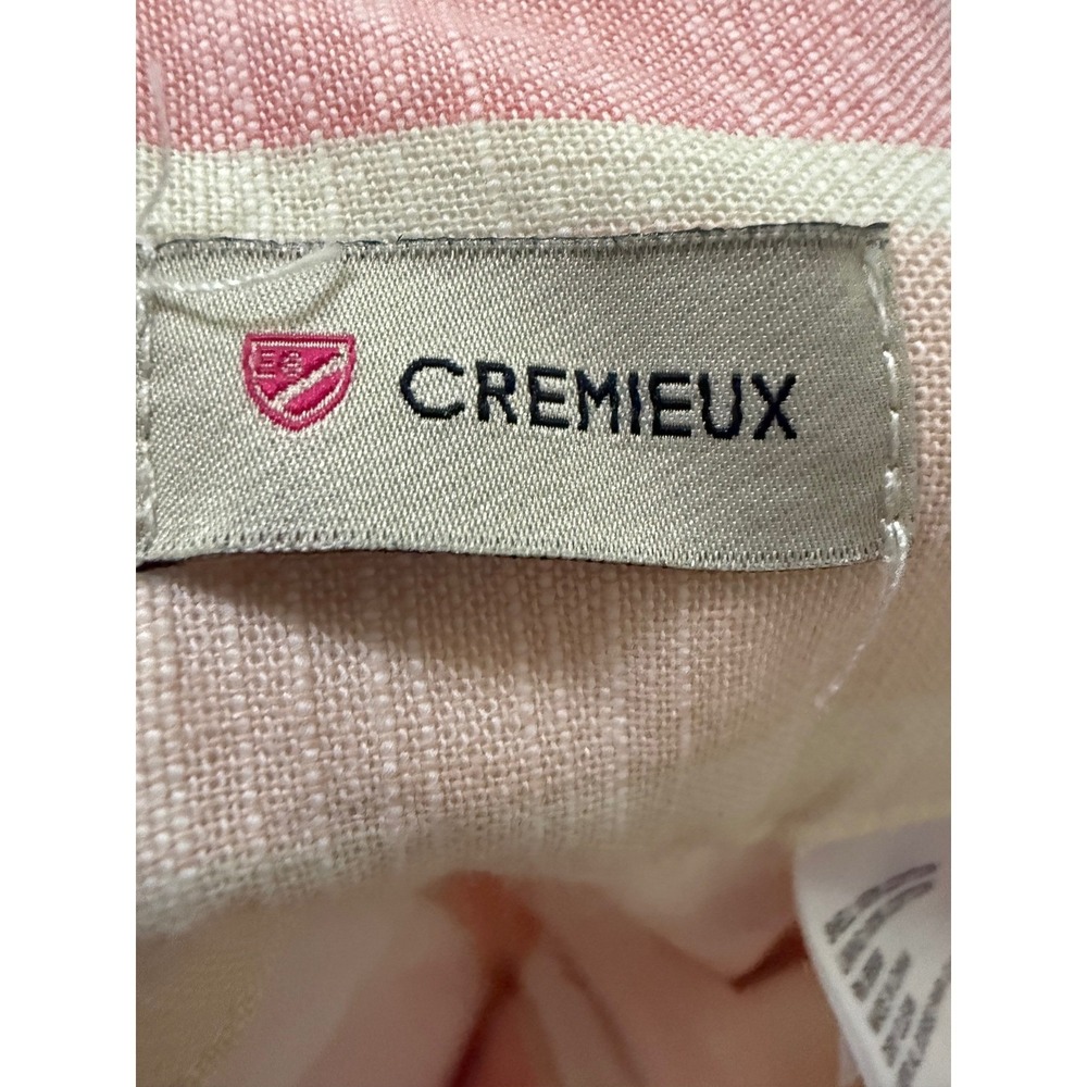 Cremieux Striped Wide Leg Crop Pants Womens 12 Pink Yellow Cotton Culottes - Picture 3 of 4